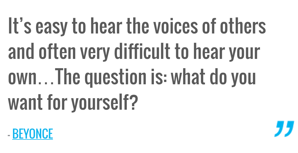 It's easy to hear the voices of others and often very difficult to hear