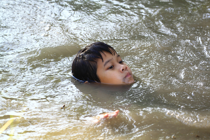 Child swimming