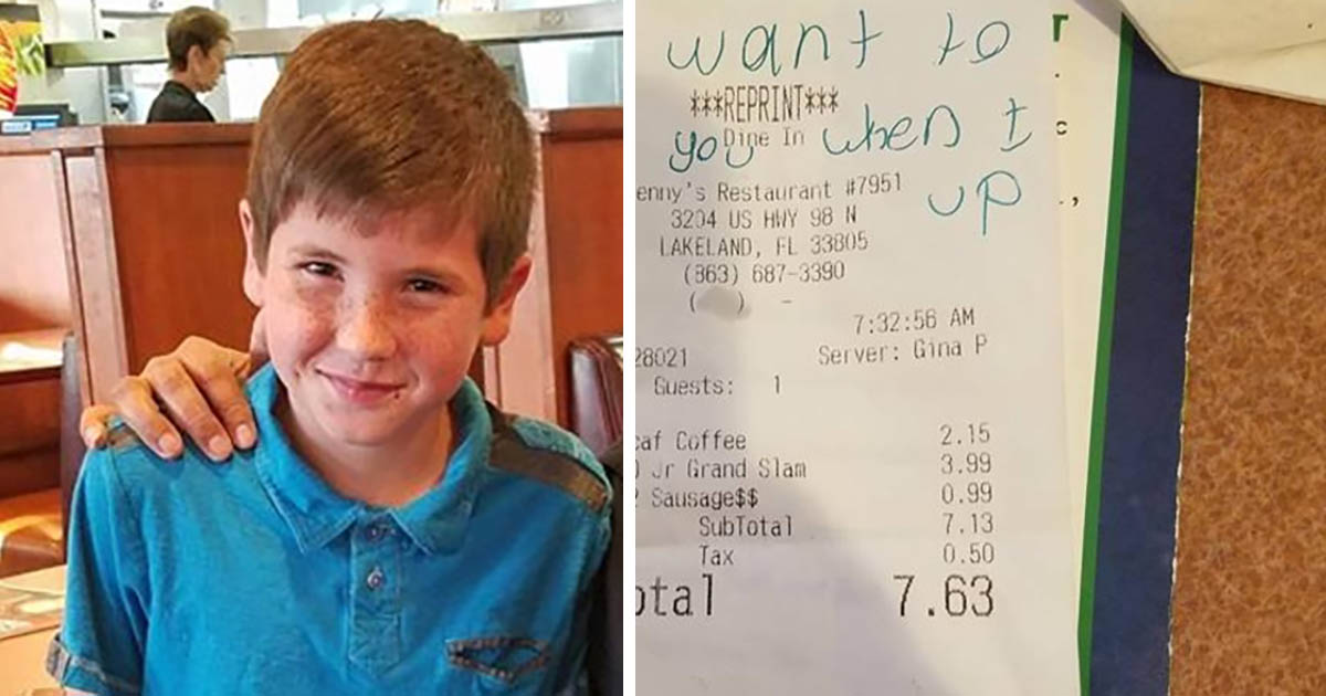 Young Boy Secretly Slips Note To Cop.