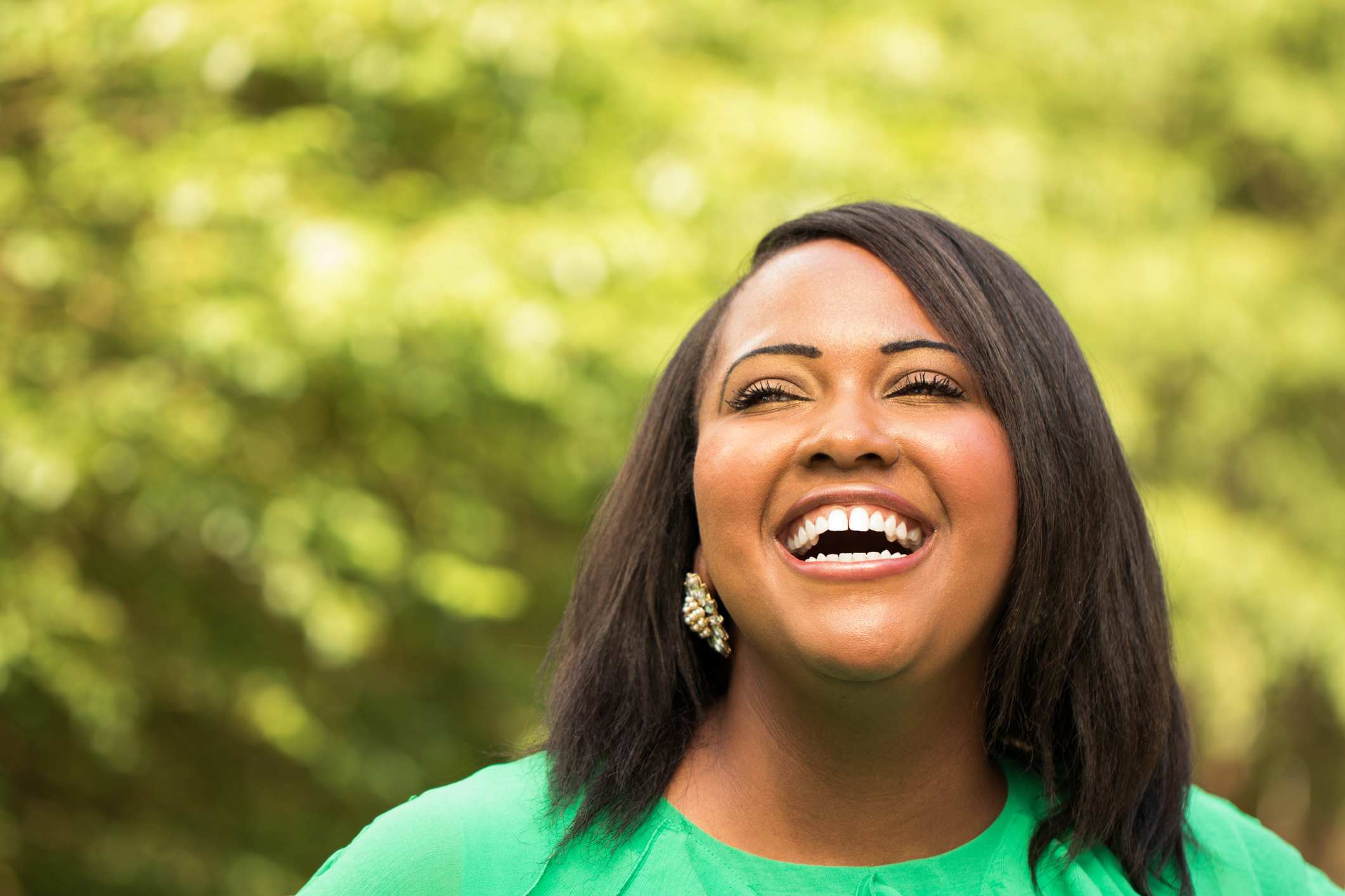 African American woman smiling